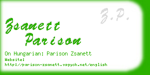 zsanett parison business card